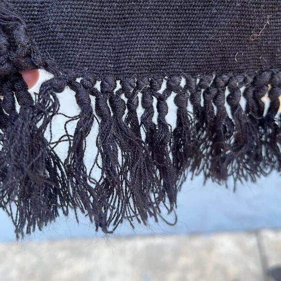 Black Woven Table Runner Neon color Pink Turquoise Bohemian decor - Picture 6 of 6